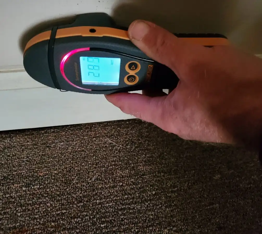 Moisture detection at baseboard during Burst Pipe Cleanup in Richfield